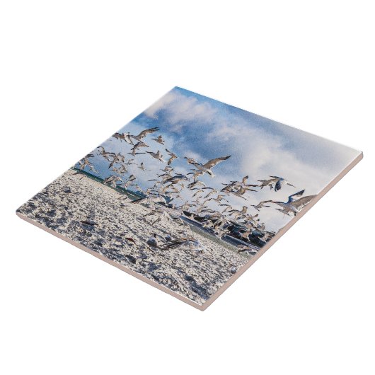 鳥が舞う タイル (側面)