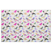 鳥が花カラフル束のシックな花柄 ファブリック (ファットクウォーター)