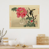 鳥が蝶を見ている ポスター (キッチン)