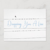 鳥が行をドロップするノートを送信するHi ポストカード (正面)