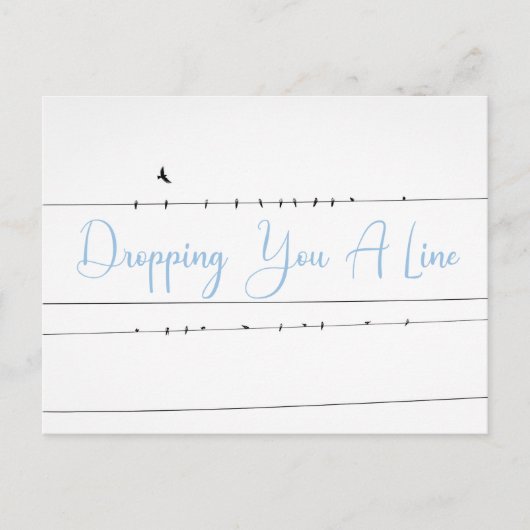 鳥が行をドロップするノートを送信するHi ポストカード (正面)
