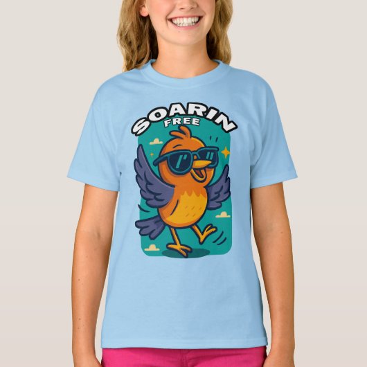 鳥が飛ぶ Tシャツ (正面)