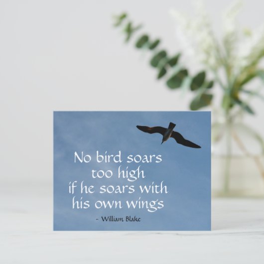 鳥が飛んで高引用文のカモメを舞い上がらない ポストカード (スタンド正面)