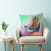 鳥が飛行中の地上に描数々のかれる クッション (椅子)