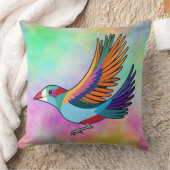 鳥が飛行中の地上に描数々のかれる クッション (ブランケット)