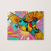 鳥が高鮮やかく舞う ジグソーパズル (横)