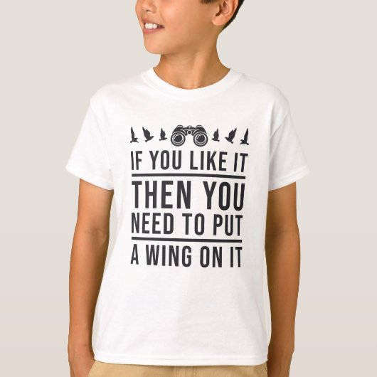 鳥が鳥の見張り人に翼をおもしろい見せている Tシャツ (正面)