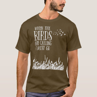 鳥が鳴いている時の鳥の見張りデザイン Tシャツ