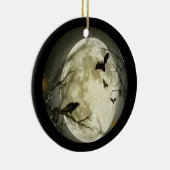 鳥たちのいる不気味な満月 セラミックオーナメント (右)