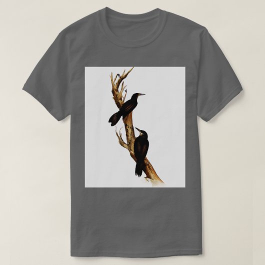鳥たちの枝でのんびり Tシャツ (デザイン正面)