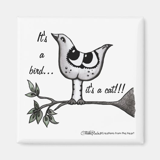 鳥だ…猫だ！ – 光学錯覚 マグネット (正面)