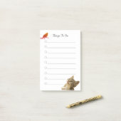 鳥とかわいい猫のTODOメモ ポストイット (デスク上)