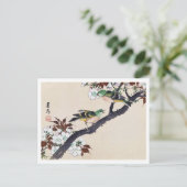 鳥とさくらんぼの花今尾渓念 ポストカード (スタンド正面)