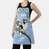 鳥とさくらんぼの花大原小村 エプロン (インサイチュ)