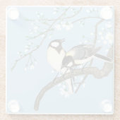 鳥とさくらんぼの花大原小村 ガラスコースター (裏面)