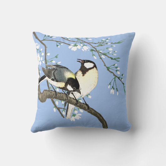 鳥とさくらんぼの花大原小村 クッション (裏面)