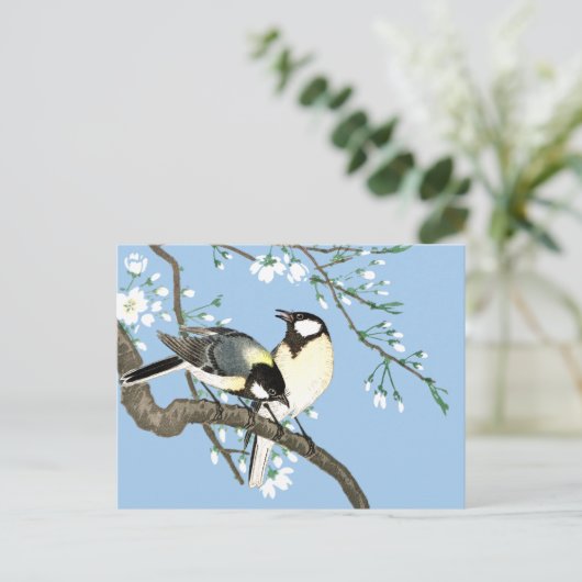 鳥とさくらんぼの花大原小村 ポストカード (スタンド正面)