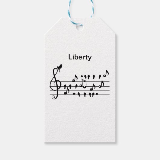 鳥として無料、歌の鳥のカスタマイズ可能 ギフトタグ (正面)