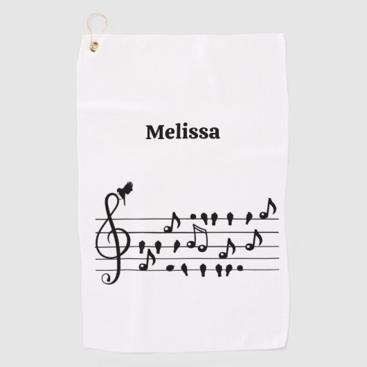 鳥として無料、歌の鳥のカスタマイズ可能 ゴルフタオル (正面)