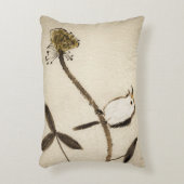 鳥との中国ので伝統的なインク絵画 アクセントクッション (正面(垂直))