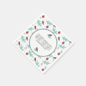 鳥とオーナメントカラフルクリスマスパターン スタンダードカクテルナプキン (角)