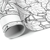 鳥とカエデの木のU色 ラッピングペーパー (ロールコーナー)