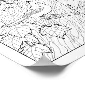 鳥とカエデの木アダルトカラーリングページ12"x10" ポスター (角)