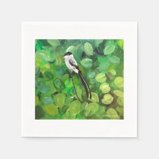 鳥とカクテルナプキン スタンダードカクテルナプキン (正面)