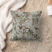 鳥とキノコの森 クッション (ブランケット)