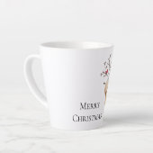 鳥とクリスマスの鹿 カフェラテマグ (左アングル)