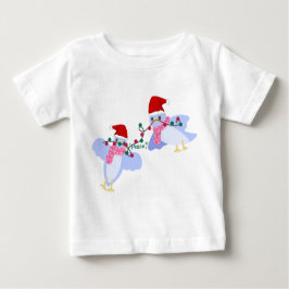 鳥とクリスマスライトベビージャージー ベビーTシャツ