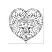 鳥とハートイラストレーションのアートスタンプ ラバースタンプ (インプリント)