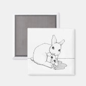 鳥とバニー(2/3) (2"x2") マグネット (正面/裏面)