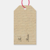 鳥とバラの美しいヴィンテージのギフトタグ ギフトタグ (裏面)