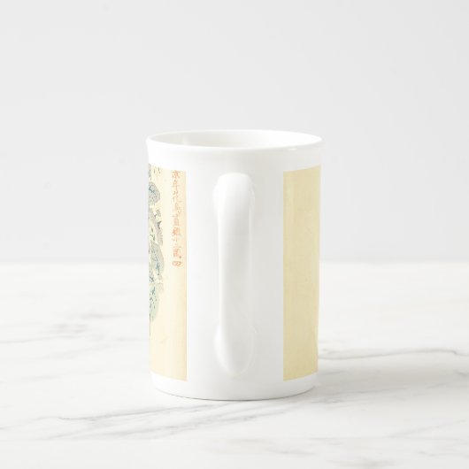 鳥とバラ今尾渓念浮世絵花日本 ボーンチャイナマグカップ (裏面)