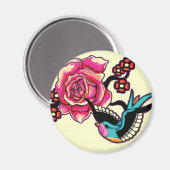 鳥とバラ磁石 マグネット (正面/裏面)