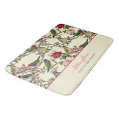 鳥とビクトリアンバラのヴィンテージパターンレトロ バスマット (アングル)