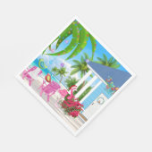 鳥とビーチハウストロピカルクリスマスホリデー スタンダードランチョンナプキン (角)