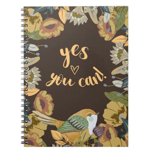 鳥とフローラのフォークアート ノートブック (正面)