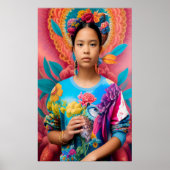 鳥とフローラの女の子 ポスター (正面)