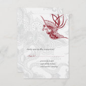 鳥とフローラの結婚式のRSVPカード 出欠カード (正面/裏面)