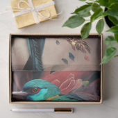 鳥とフローラヘッドピース美しい顔ポートレート 薄葉紙 (ギフト)