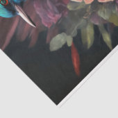 鳥とフローラヘッドピース美しい顔ポートレート 薄葉紙 (詳細)