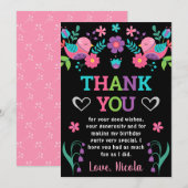 鳥とフローラメキシカンフェスタ誕生日パーティー サンキューカード (正面/裏面)