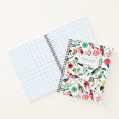 鳥とフローラ数々のカラーのオールオーバープリント ノートブック (内部)