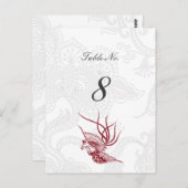 鳥とフローラ結婚のテーブル番号カード ポストカード (正面/裏面)
