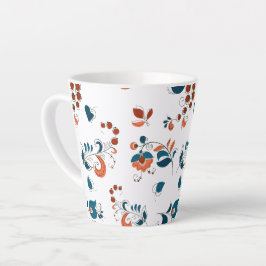 鳥とベリーのロシアのスタイル カフェラテマグ