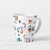 鳥とベリーのロシアのスタイル カフェラテマグ (右アングル)