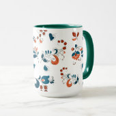 鳥とベリーのロシアのスタイル マグカップ (正面右)