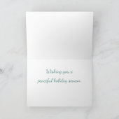 鳥とホリーヴィンテージ折り畳みホリデーカード シーズンカード (内部)